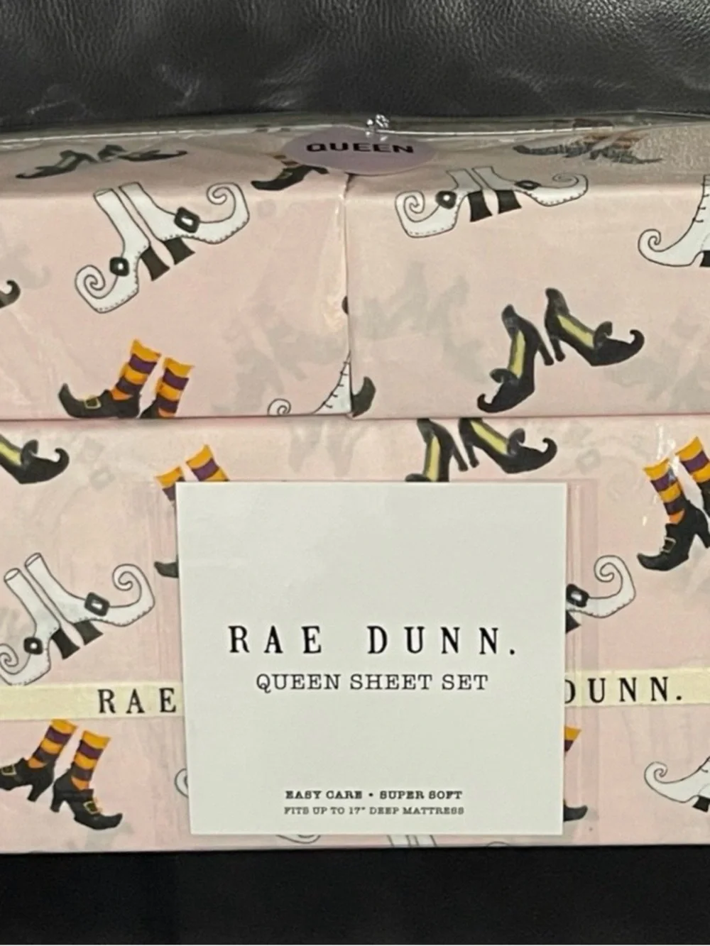 Halloween Rae Dunn Queen Sheet Set - Rae Dunn Halloween Witch Boots Sheets